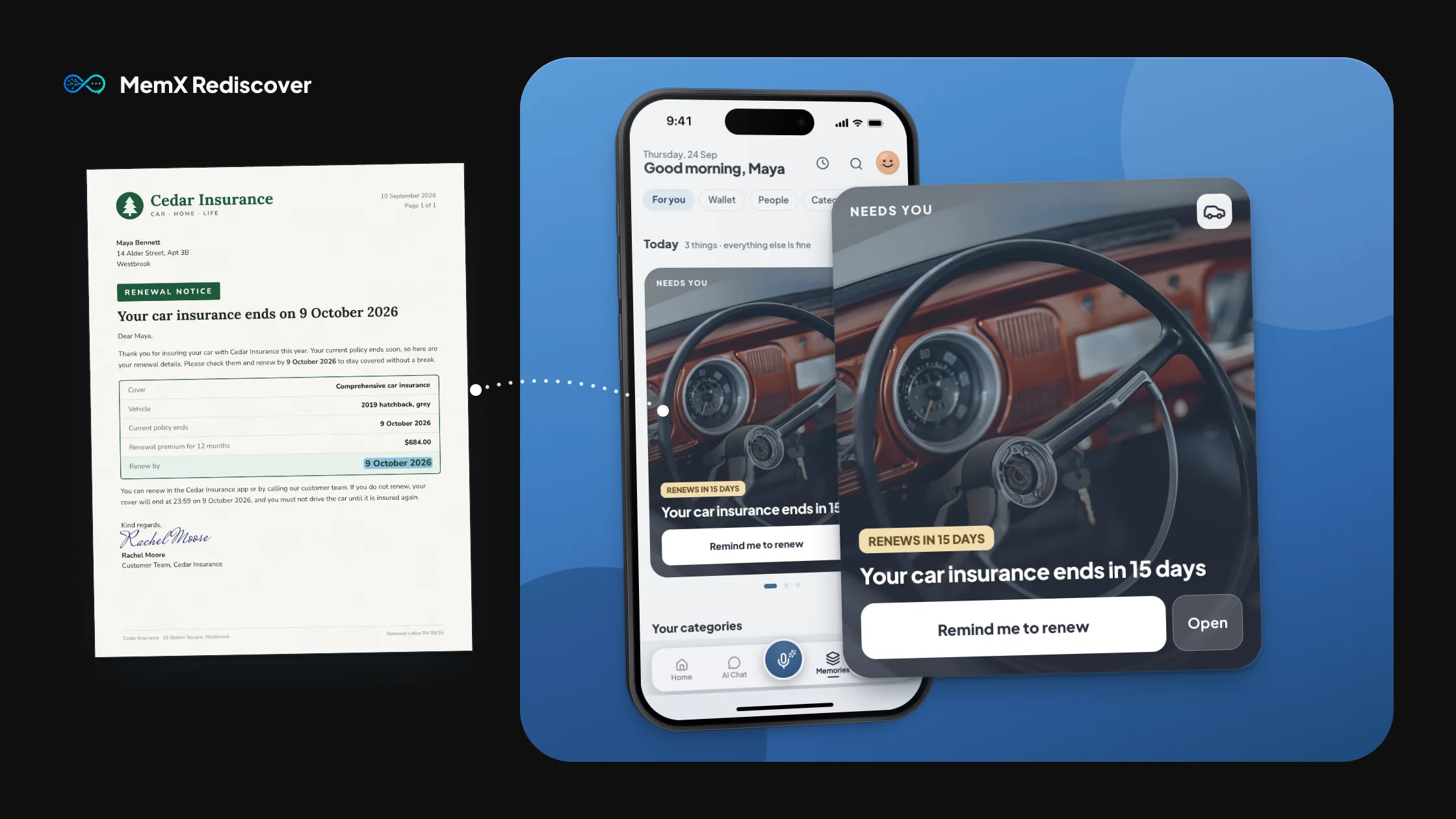 MemX Rediscover organizing bills, renewals and people automatically