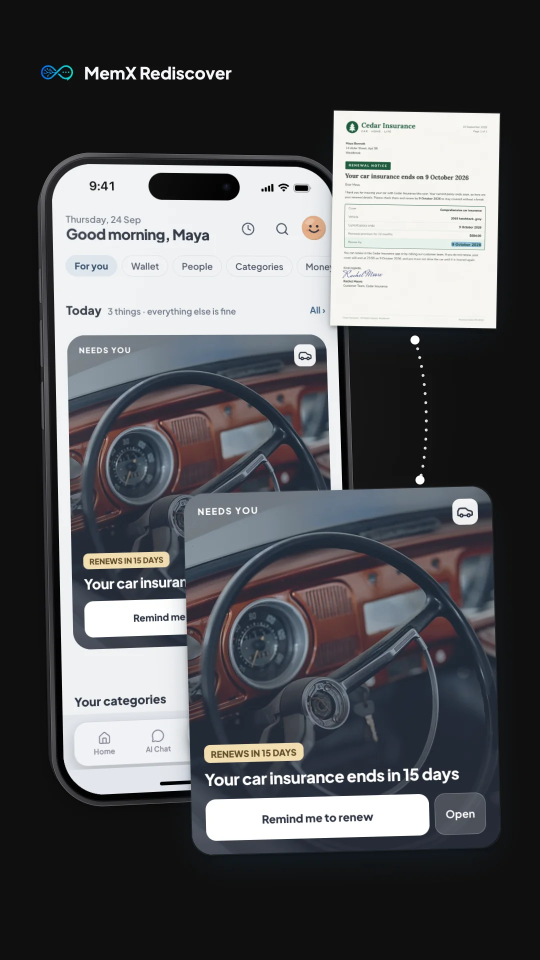 MemX Rediscover organizing bills, renewals and people automatically